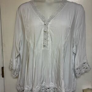 Marshalls White Lace Accent Blouse